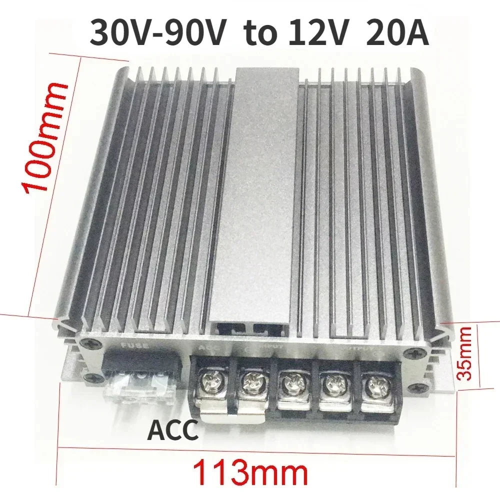 Buck 20V-96V 72V to 12V 60A 50A 40A 30A 20A 15A 10A 5A Step Down DC DC Converter Regulator 48V 60V Voltage Reducer Golf Cart Oasis Select 30V-90V to 12V 20A 20V-90V 12V