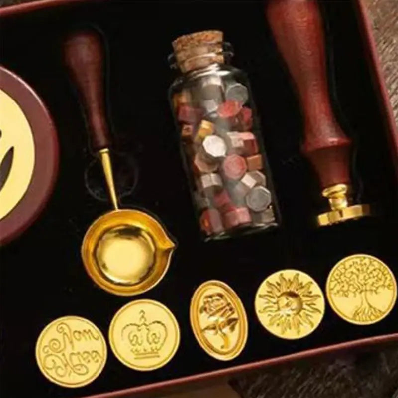 LIKE WISH Wax Seal Stamp Set Lacquered Stamp Sealing Wax Kit DIY Craft Supplies Wedding Invitation Decorative Sealing Wax Set Oasis Select