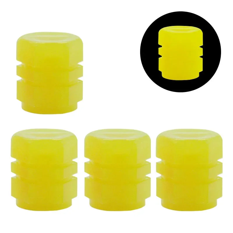 4 8 16 Universal Luminous Bicycle Tire Valve Caps Night Glowing Decor