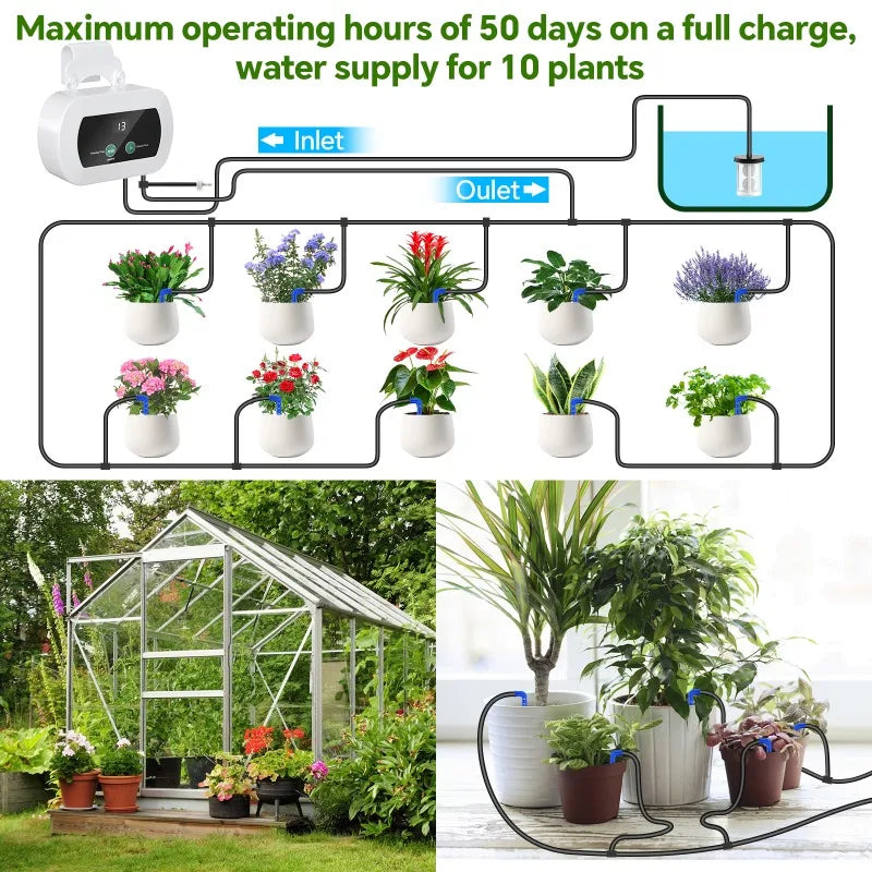 Indoor Automatic Drip Irrigation System,Self Plant Watering Device,300 Timed Watering Programes 10 Drip Tips Etc Drip Accessory Oasis Select