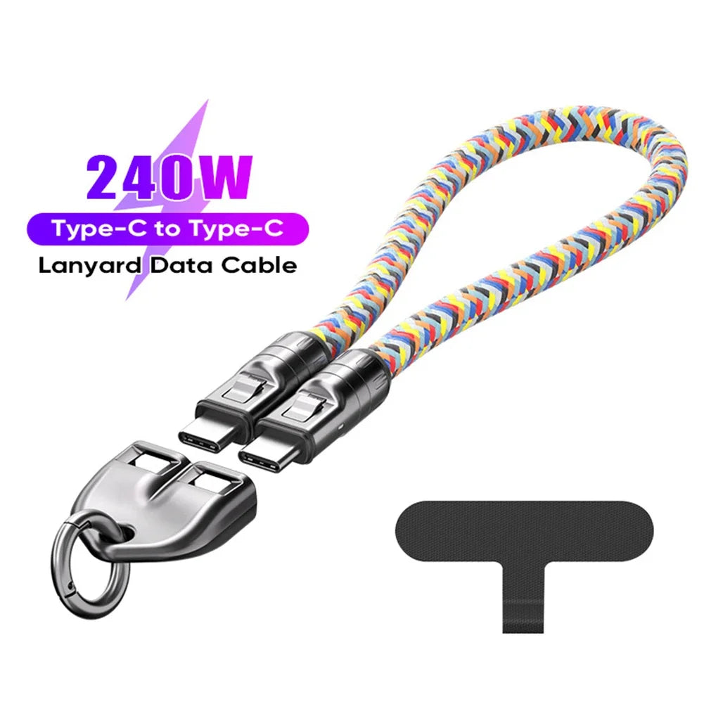 2-in-1 USB-C Lanyard & 240W Fast Charging Cable | PD Zinc Alloy