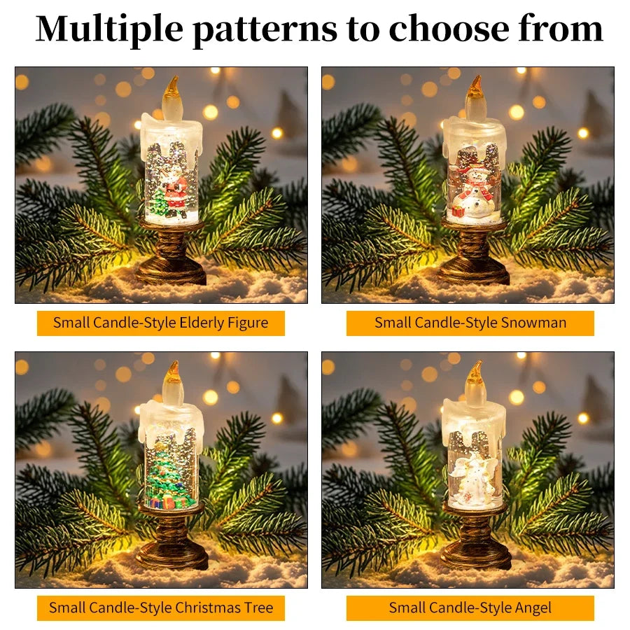 Christmas LED Snowman Crystal Candle Lamp | Flameless Decor LED Candle Lamp Oasis Select