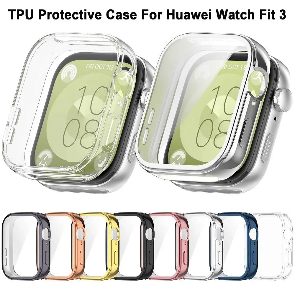 TPU Case & Screen Protector for Huawei Watch Fit 3 Smartwatch Protective Case Oasis Select