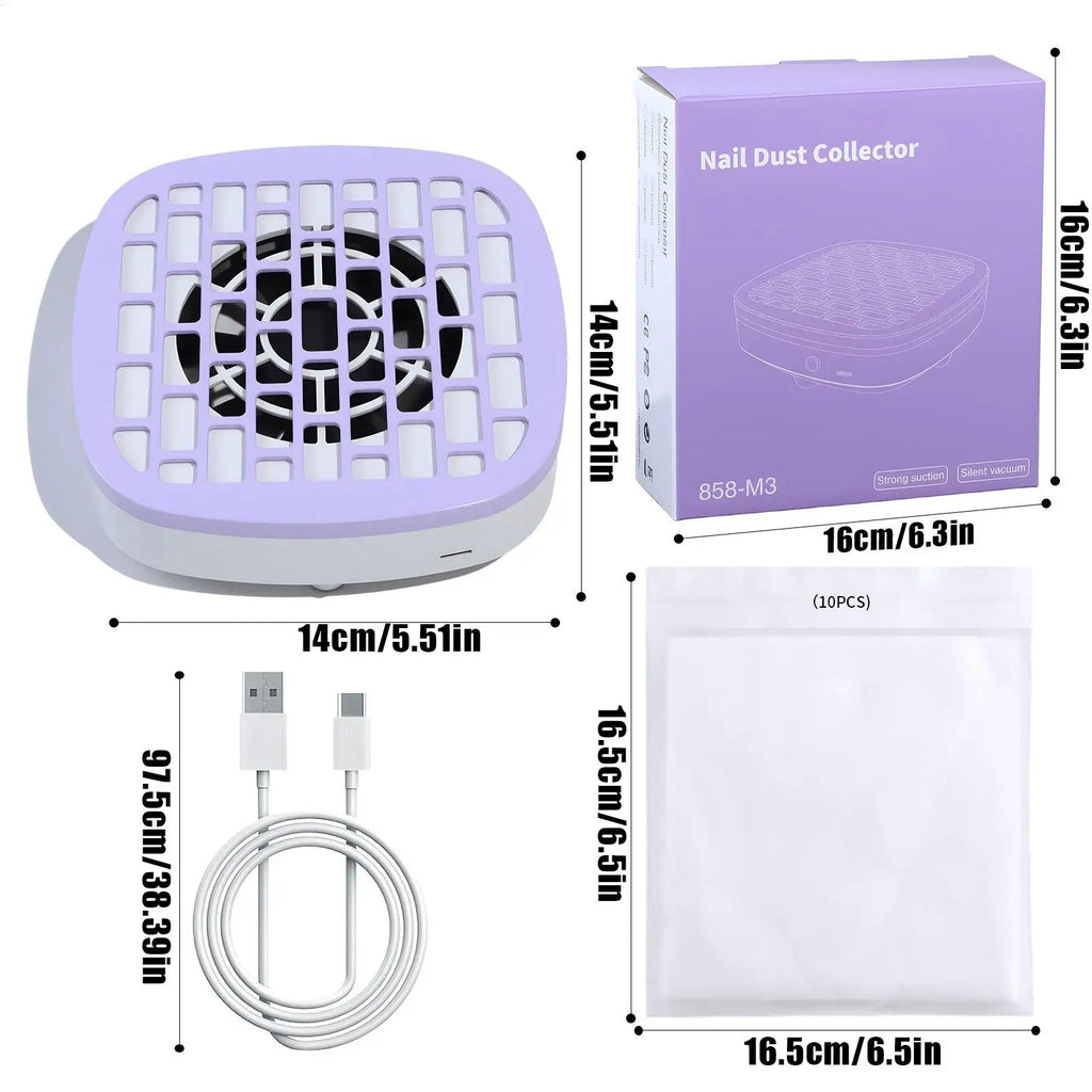 Nail Vacuum Dust Collector Low Noise Nail Fan Dust Collector Powerful Suction Cleaner Manicure Tools for Beginner Home Salon Oasis Select