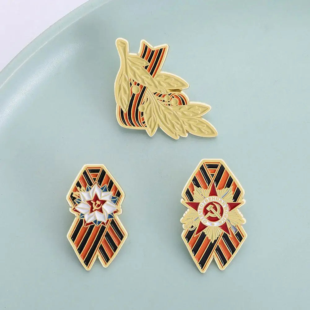 St. George Enamel Pin Brooch – Victory Day Memorial Badge