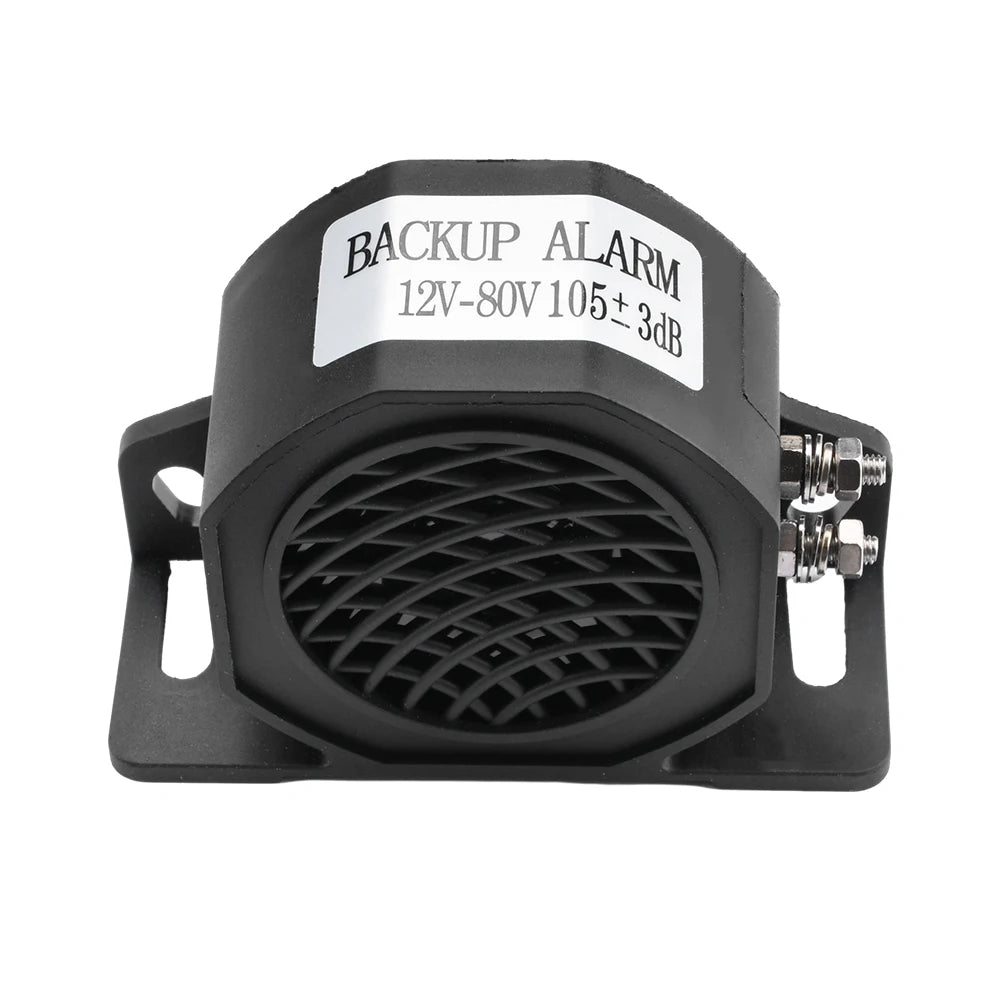 105dB Decibel Backup Siren Beeper Buzzer Sound Warning Alarm 12V 24V-80V Car Truck Vehicle Horn For Vehicle Reversing Reminders Oasis Select