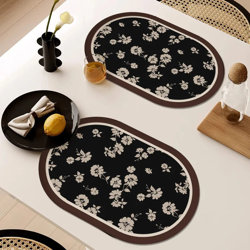 French Waterproof Leather Placemat Grease-proof Washless Dishes