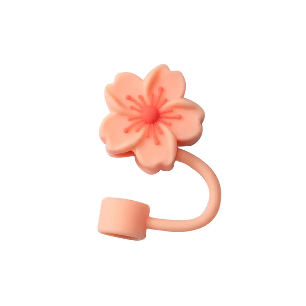 10mm/0.4in Flower Shape Straw Cover Compatible with Stanley 30&40 Oz Tumbler Soft Silicone Flower Straw Cover Straw Lid Oasis Select D