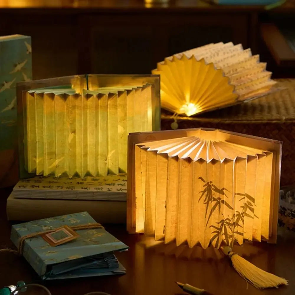 3D DIY Book Lamp – Fan-Shaped Folding Night Light Kit