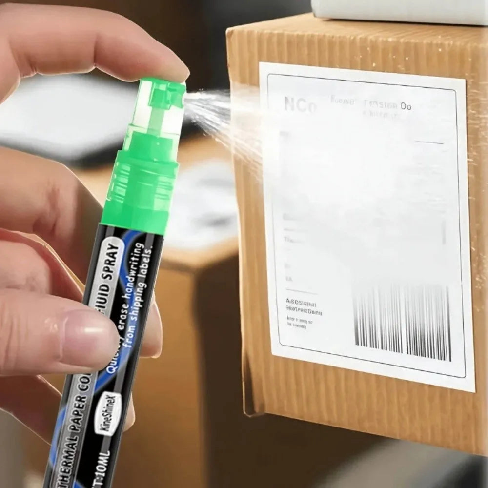 Portable Thermal Paper Erasing Pen 10ml Capacity Remove Address Phone Erasing Liquid Spray Pen Shipping Labels Bills Quickly Oasis Select