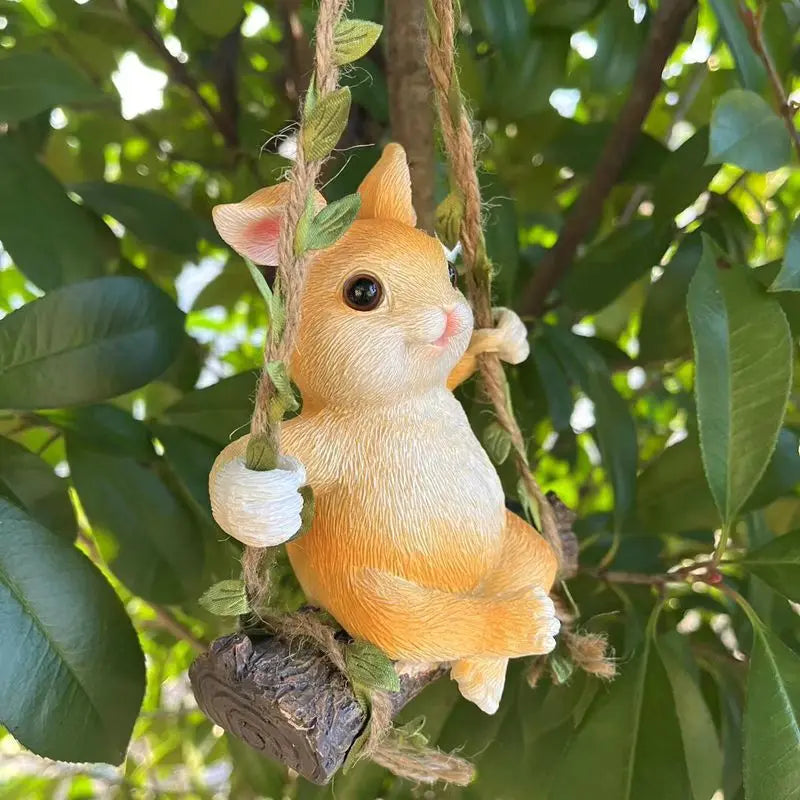Cute Rabbit Swing, Courtyard Balcony, Flower Garden, Outdoor Homestay, Hanging Decorations, Tree Animals, Hanging Ornaments Oasis Select