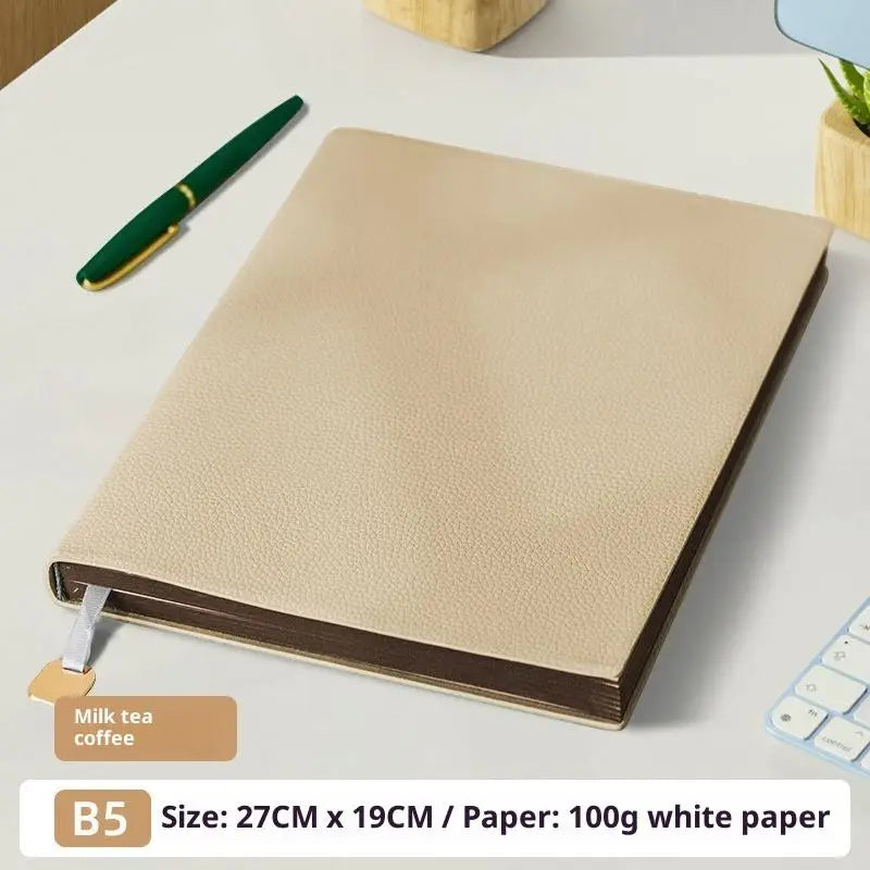 1pcs Business Notebook B5 A5 A6 Thick Leatherette Business Notebook Office Notepad Soft Cover Litchi Pattern Journal for Work Oasis Select A15