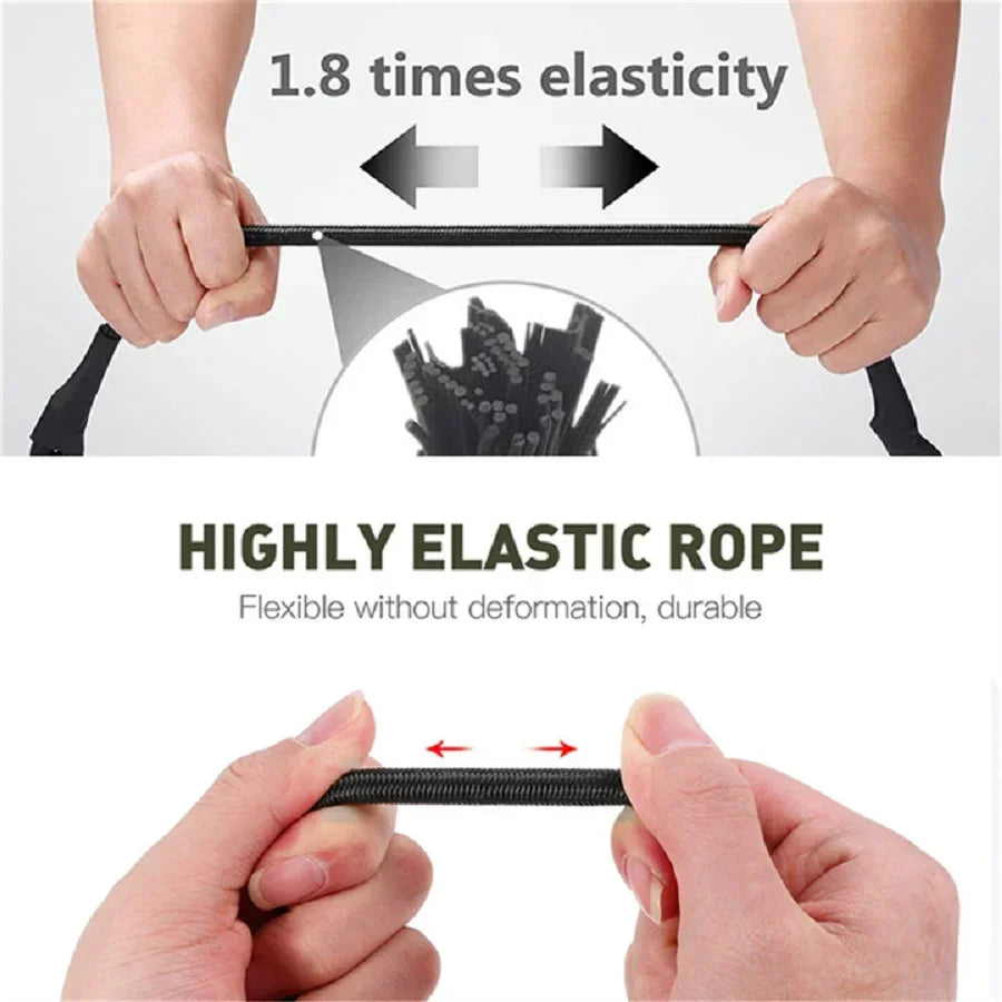 30-210cm 8mm Packing Ropes Outdoor Elastic Bungee Cords with Red Hooks Stretch Lightweight for Bikes Car Luggage Roof Rack Strap Oasis Select