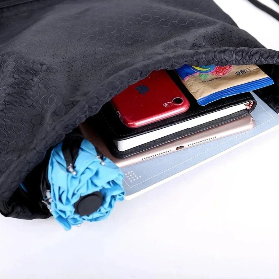Outdoor Sport Drawstring Pocket Simple Backpack Men's and Women's Fitness Backpack Lightweight Basketball Bags Oxford Zipper Bag Oasis Select