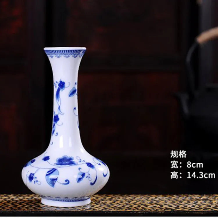 Chinese Table Top Antique Blue And White Porcelain Vase Decoration Crafts Small Ceramic Flower Arrangement Oasis Select k