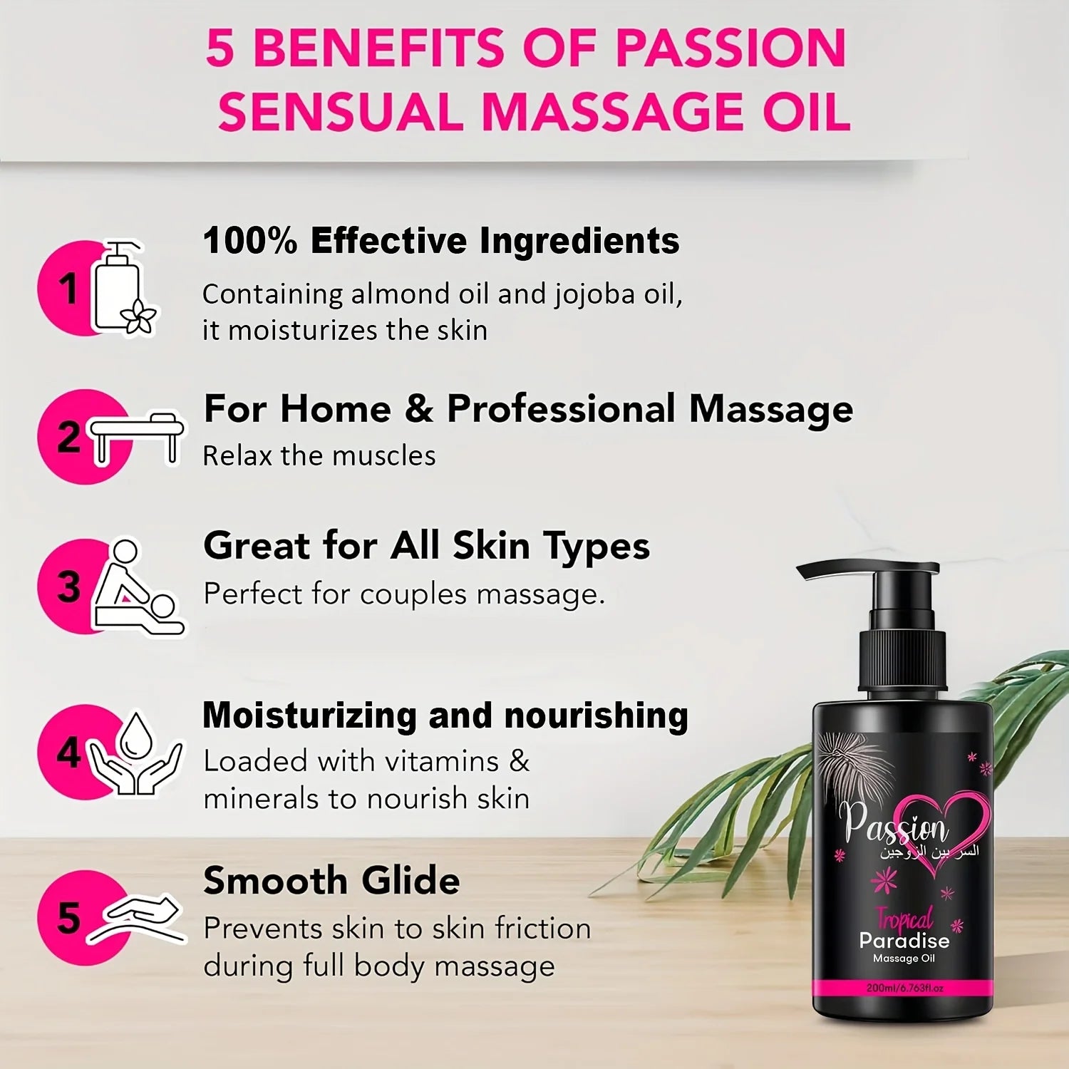 Paradise Massage Oil Vitamins & Minerals – Jojoba 200ml Body Massage Oil Oasis Select