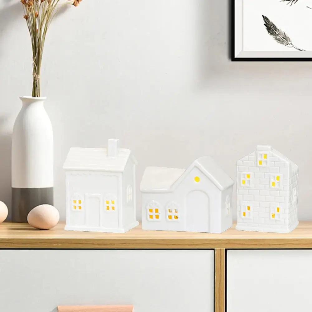 LED Ceramic Christmas Village House | Handmade Holiday Ornament