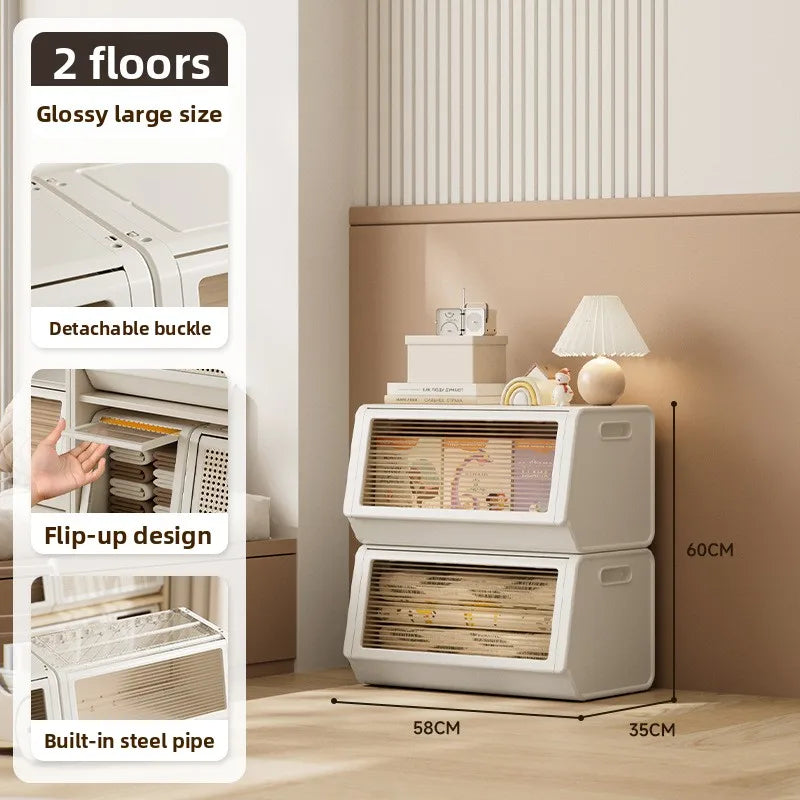 Oblique storage cabinet Children's toy storage rack Living room rack Bedroom finishing locker Multi-layer combination cabinet Oasis Select 58CM-2 pcs door