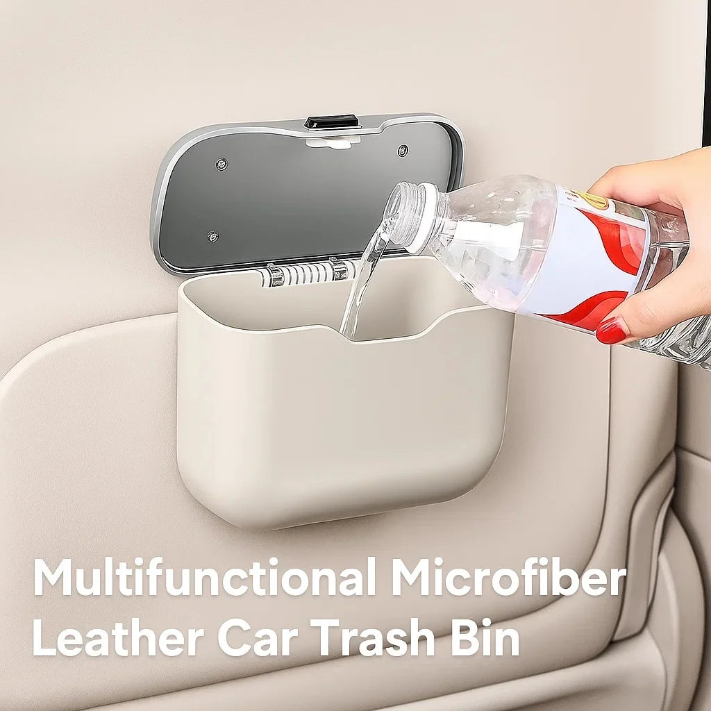 Car Trash Can with Lid – Hanging Auto Interior Waste Bin