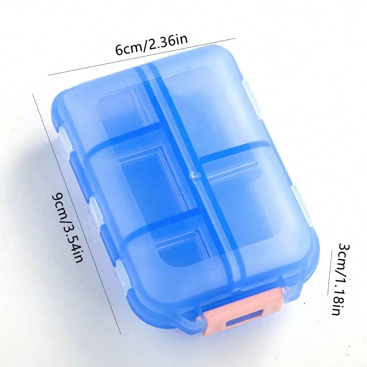1pc 10 Compartment Pill Box Portable Double Compartment Pill Organiser Oasis Select Blue