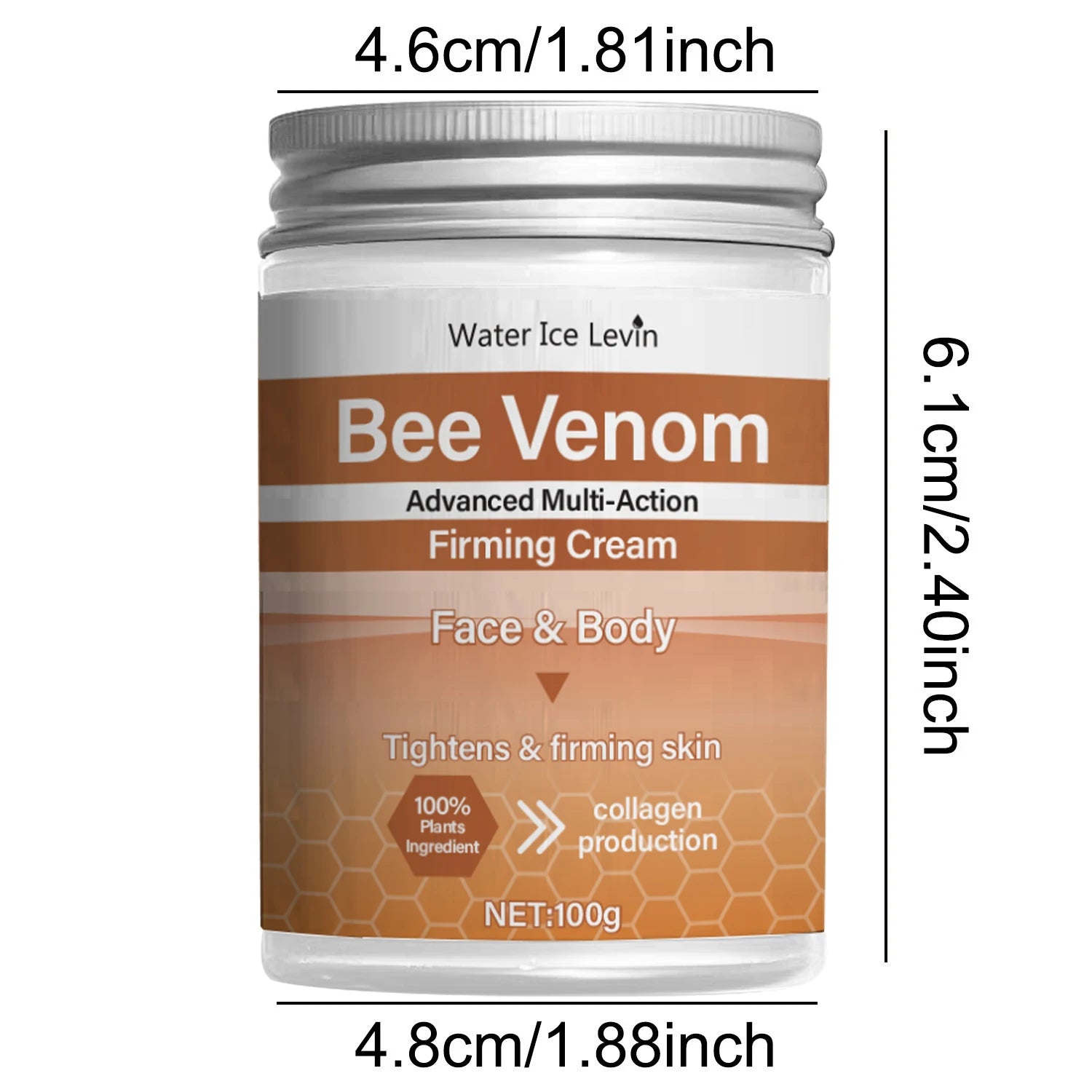 Bee Venom Firming Abdominal Cream - Plant-Based, Moisturizing and Hydrating, Contains Hyaluronic Acid, Suitable for All Skin Types, Gentle on Sensitive Skin, Turmeric Skincare Oasis Select