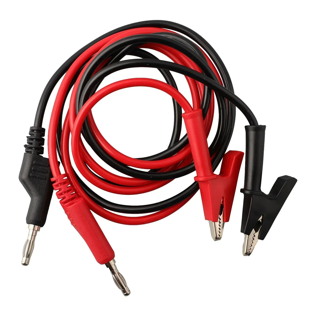 2Pcs 1M Double End Test Lead Wire Line Electrical Voltage 4mm Banana Plug Alligator Clip Crocodile 15A Multimeter DIY Test Wires Oasis Select
