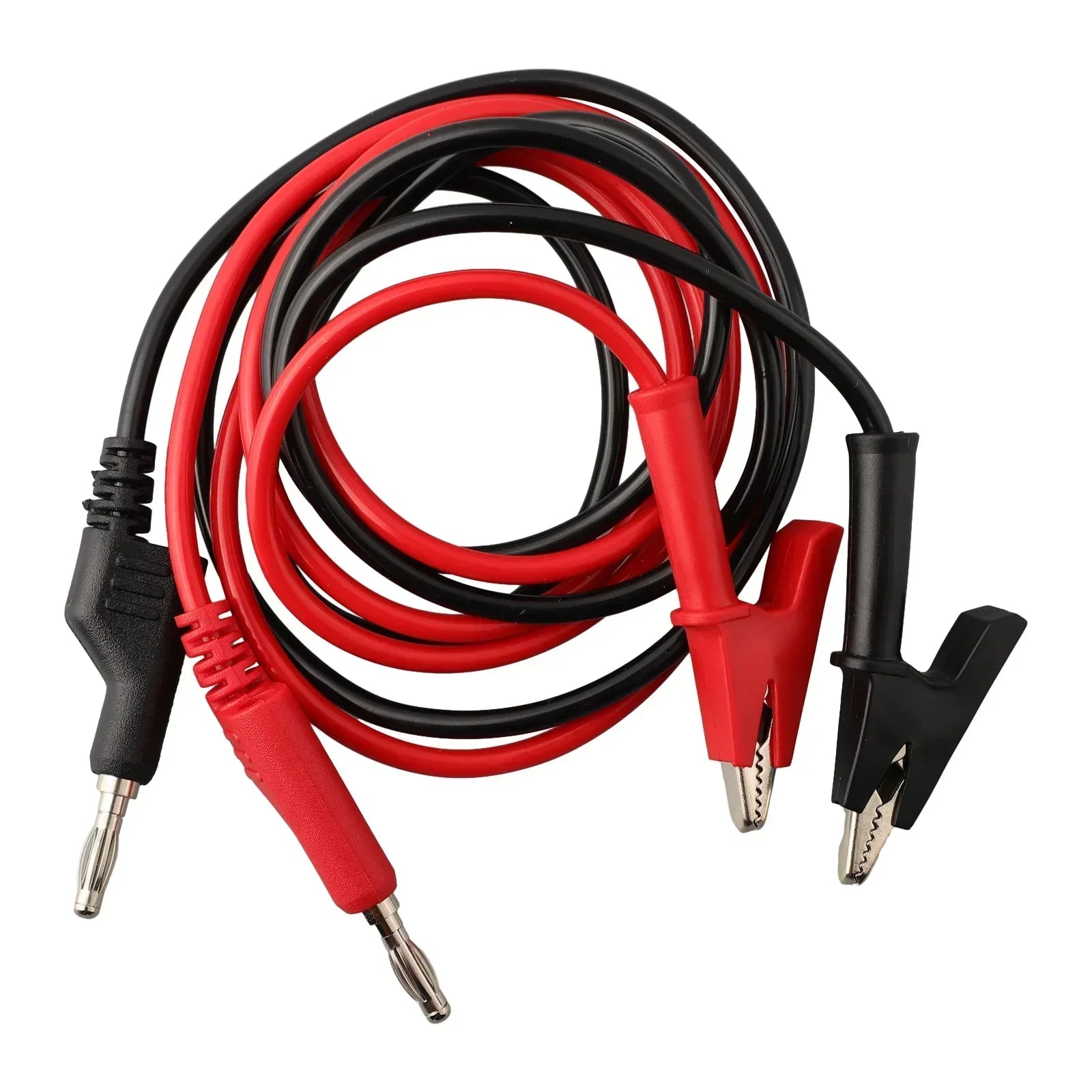 2Pcs 1M Double End Test Lead Wire Line Electrical Voltage 4mm Banana Plug Alligator Clip Crocodile 15A Multimeter DIY Test Wires Oasis Select