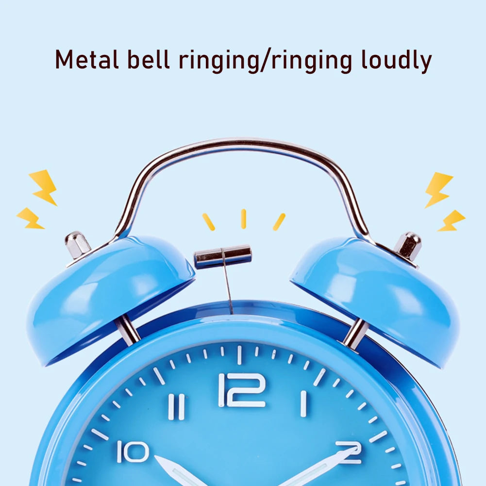 4-Inch Mini Silent Analog Alarm Clock | Bedside & Dorm