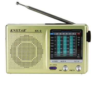 SW/AM/FM Battery Operated Telescopic Antenna Digital Radio Built-in Speaker Portable Mini Radio for Indoor Outdoor Emergency Use Oasis Select golden kk-9