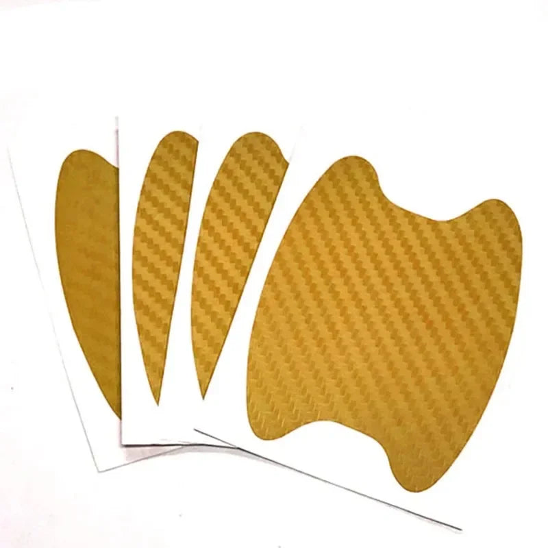 4 pcs/Set Car Door Sticker Carbon Fiber Scratches Resistant Cover Auto Handle Protection Film Exterior Styling Car Accessories Oasis Select Gold 4pcs