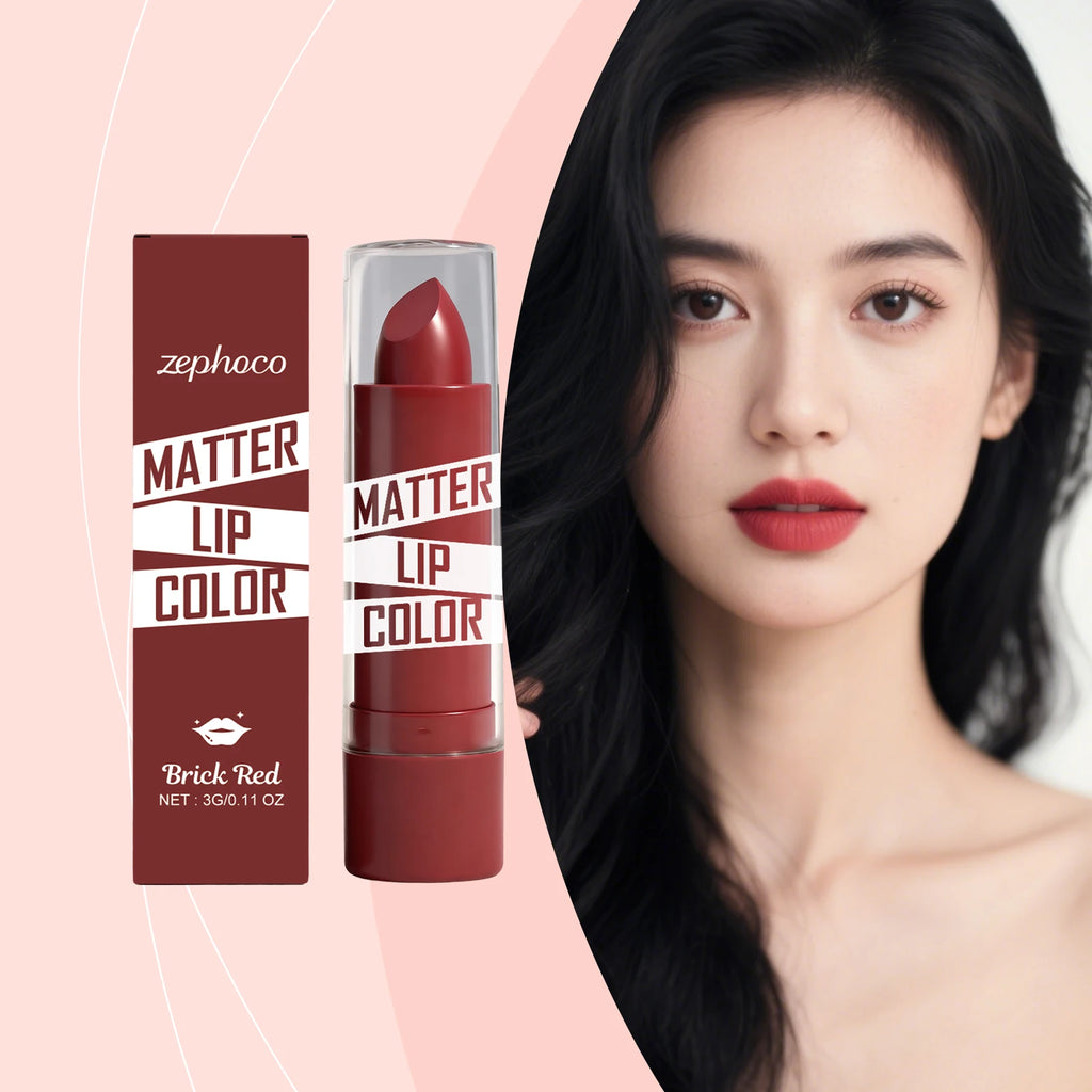 Brick red moisturizing lipstick, gives natural lip color, non-transfer, smooth for everyday use Oasis Select