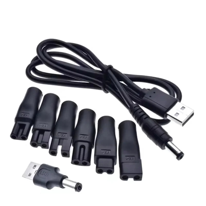 Electric Hair Clippers Electric Shaver Shaving Machine Power Wire USB Adapter Charger USB Charging Plug Cable Power Cord Oasis Select 8-piece set