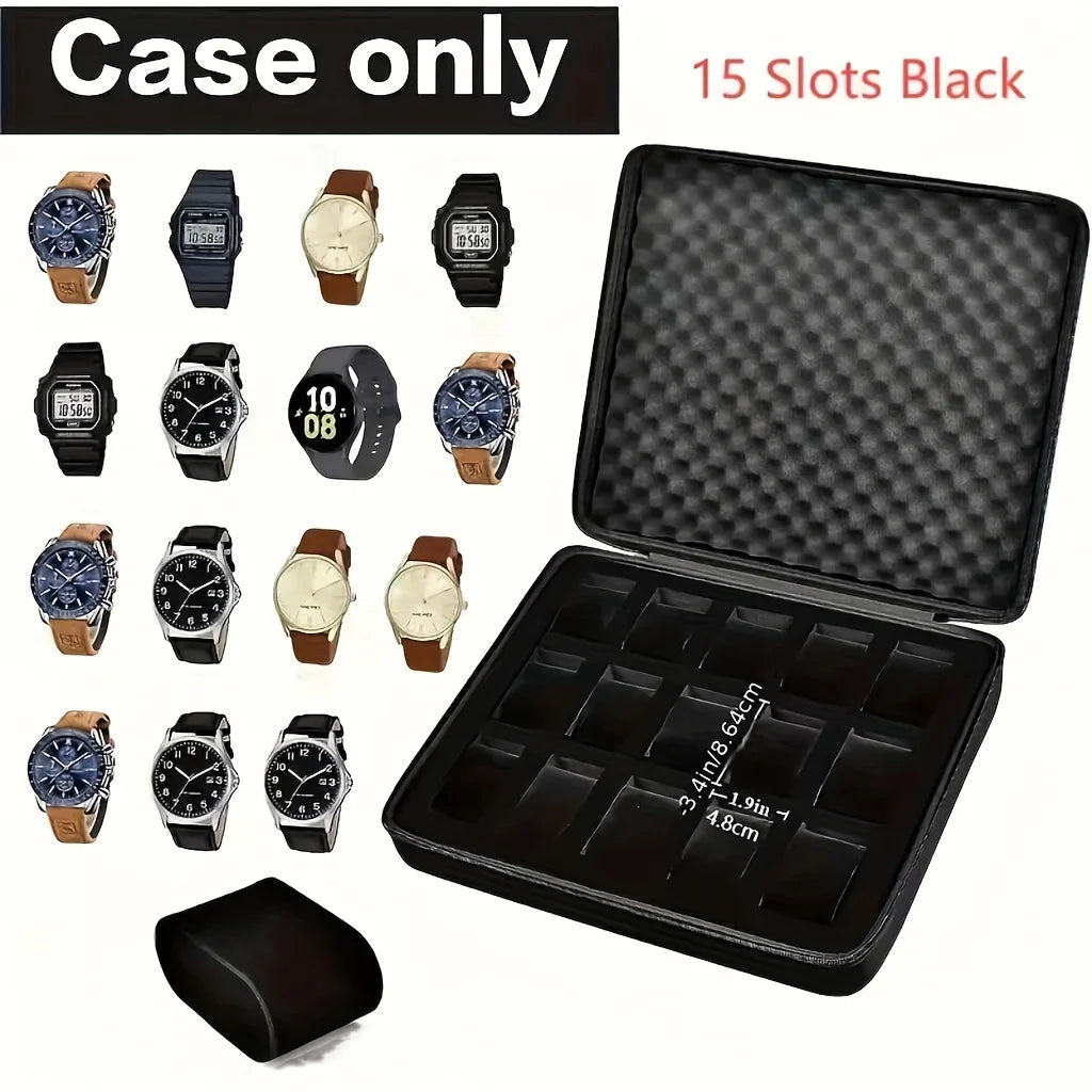 Advanced Watch Storage Box, 15 Card Slot Watch Storage Box, Portable Jewelry Storage Box,Display Cabinet, Suitable For Home Oasis Select