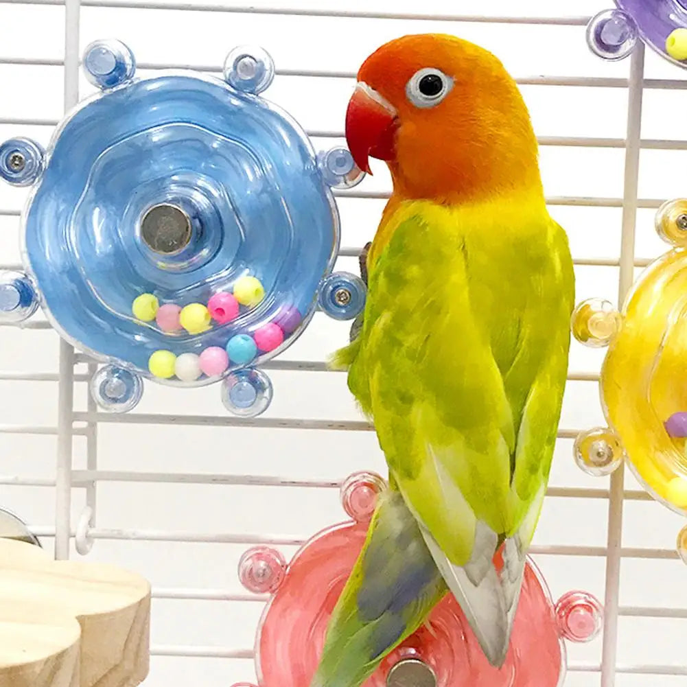 Parrot Wheel Parrot Interactive Toy Bird Turntable Hang Toys Sounding Ball Toys Stand Playing Cage Accessories Pet Supplies Bird Oasis Select