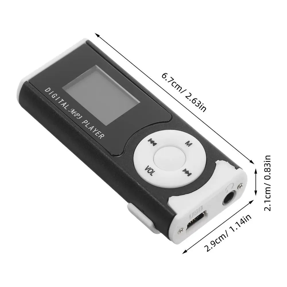 Lossless Sound Portable Mini MP3 Player with LCD Screen Card Slot USB MP3 Music Players Metal Clip Slim Student Walkman Oasis Select