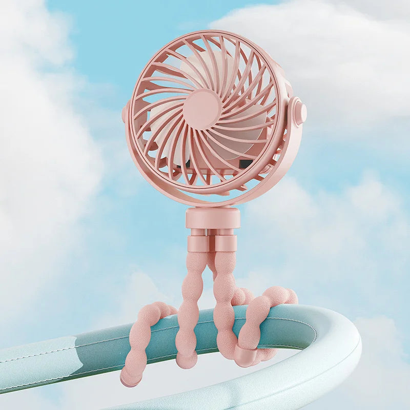 Octopus Mini Clip-On Fan with Night Light | Stroller & Travel