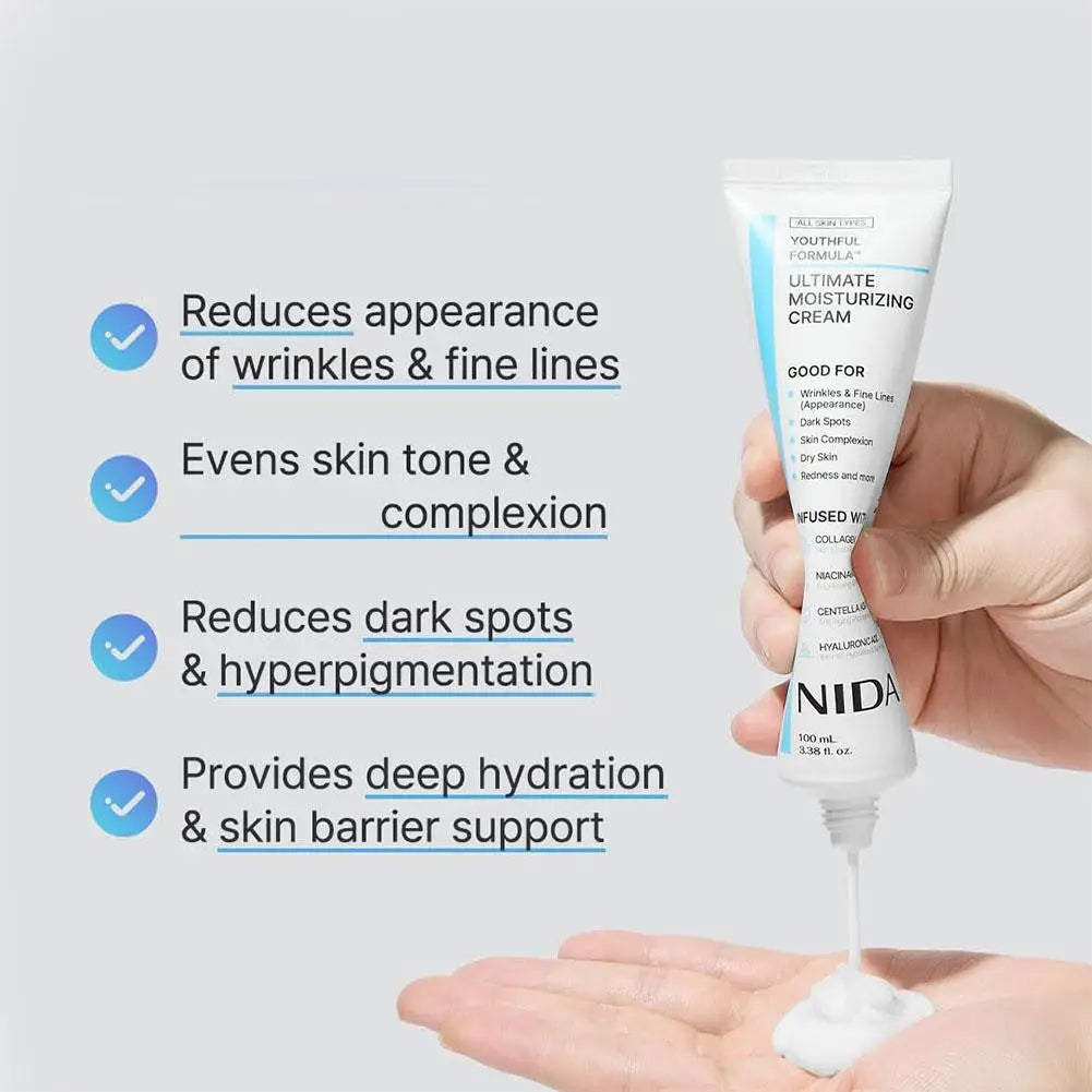 NIDA Ultimate Moisturizing Cream Anti-Aging Repairing Calming Pore Moisturizer Repair Redness Whitening Essence Skin Care Oasis Select