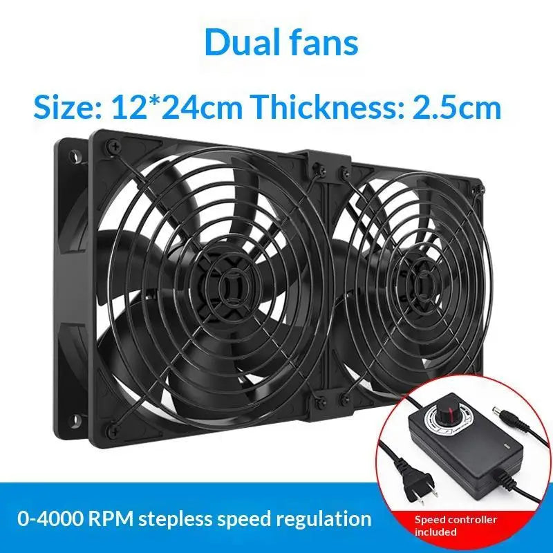 3000RPM 120mm High Airflow Cooling Fan with Controller for BTC Mining Chassis Cabinet Radiator Oasis Select A2