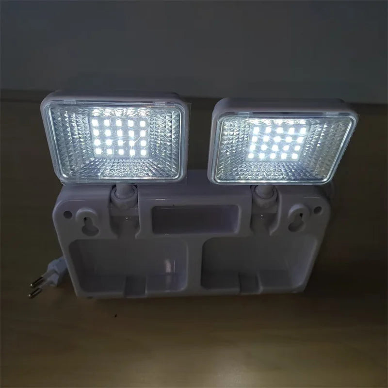 360° Dual-Head LED Emergency Light | Auto-On, Rechargeable