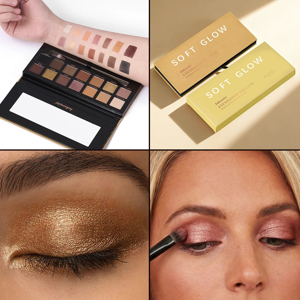 Lakerain 14-Shade Eyeshadow Palette – Matte, Shimmer & Glitter