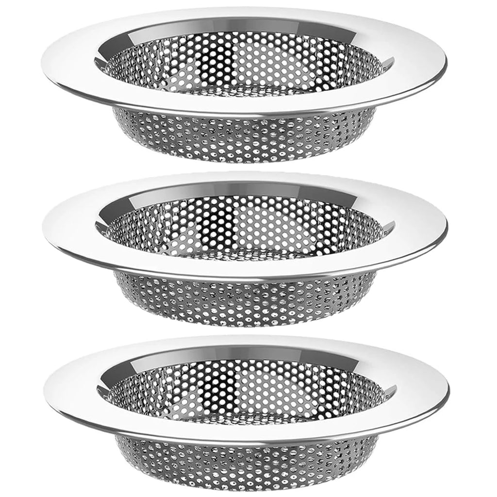 1/3/5 PCS Stainless Steel Sink Strainer Universal Fit Drain Basket Rust-Proof Food Catcher for Fast Drainage Easy Clean Oasis Select 3pcs