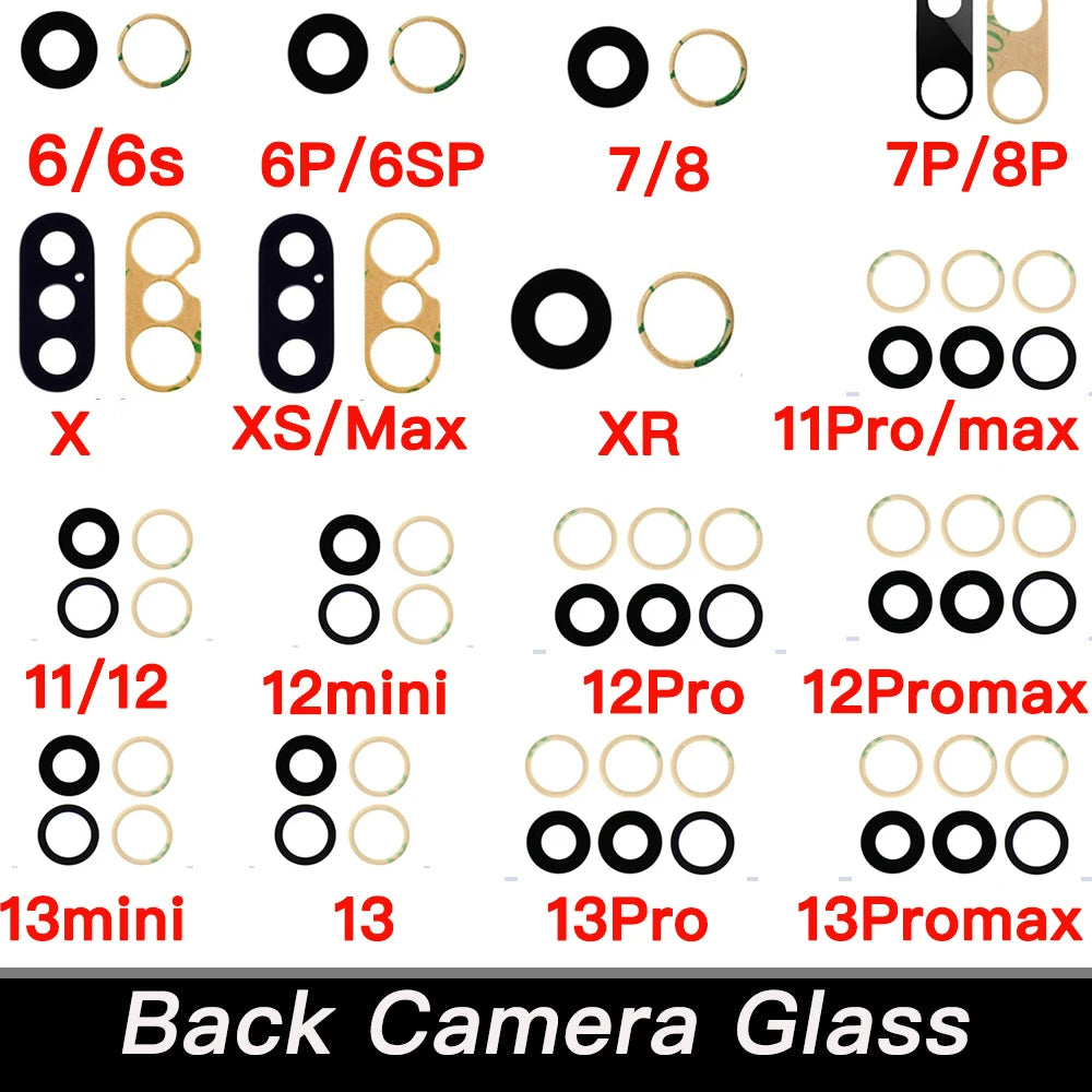 iPhone Back Camera Glass Lens Replacement + 3M Sticker & Tools