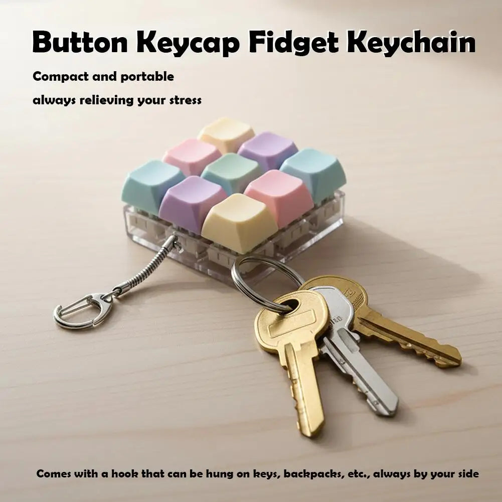 Fidget Keyboard Keychain Stress Relief Clicker Toy for Adults Fidget Stress Toy Oasis Select