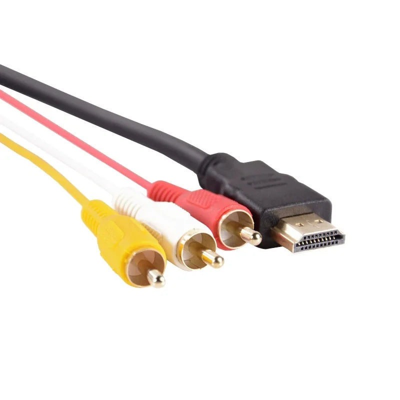 1.5M HDMI-Compatible HDTV Male To 3 rca AV Conversion TV Set-Box DV DVD Audio Video Cable to 3rca Digital Wire Converter Adapter Oasis Select