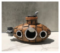 Resin Submarine Aquarium Decoration Fish Shrimp Shelter Hideout Cave Aquatic Ornament Fish Tank Landscaping Background Accessori Oasis Select Brown