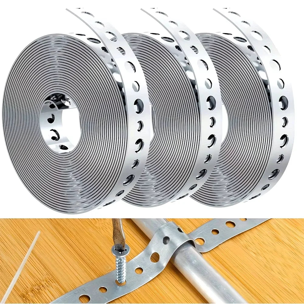 1 roll of galvanized steel tape, pre-punched multi-slot metal tape for pipe support and sheet metal work Oasis Select