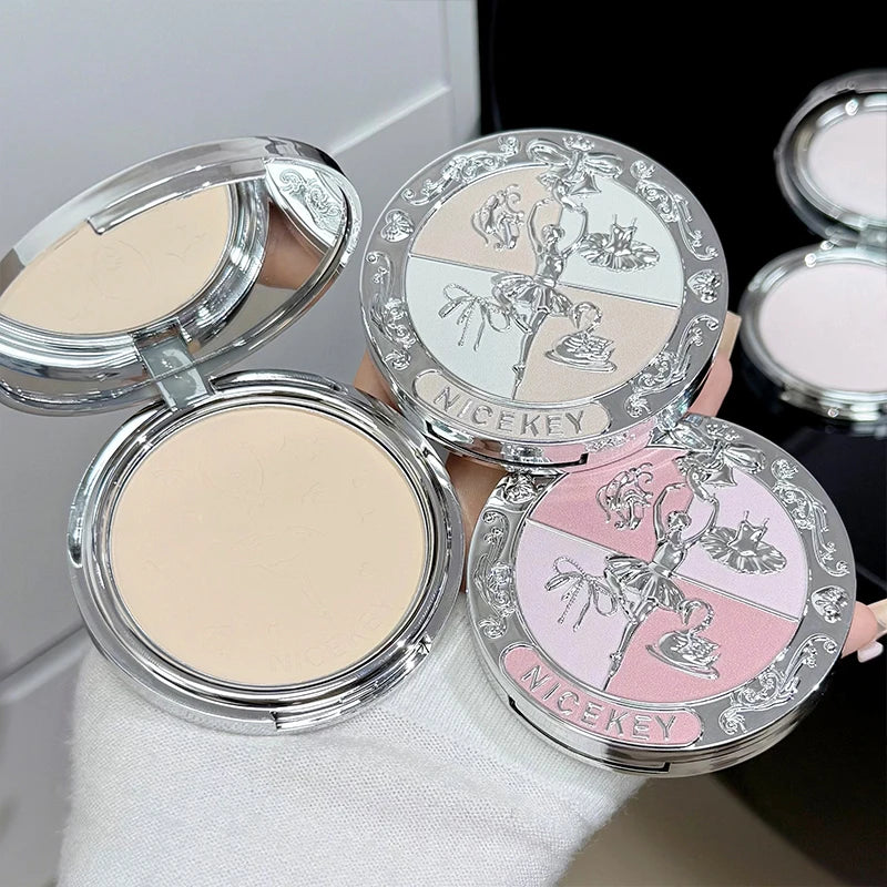 NICEKEY Pink Ballet 3-Color Matte Pressed Setting Powder 10g