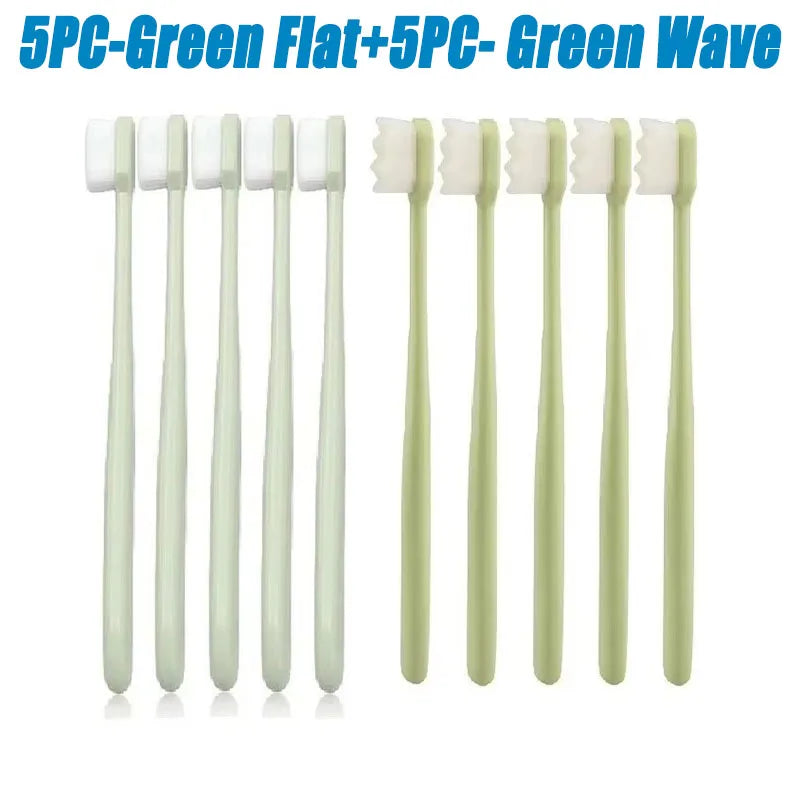 5/10Pcs Ultra Fine Soft Toothbrush, Million Nanometer Bristle Toothbrush, Deep Cleaning Teeth, Portable Oral Care Brush Oasis Select 10PCS-Mix 3