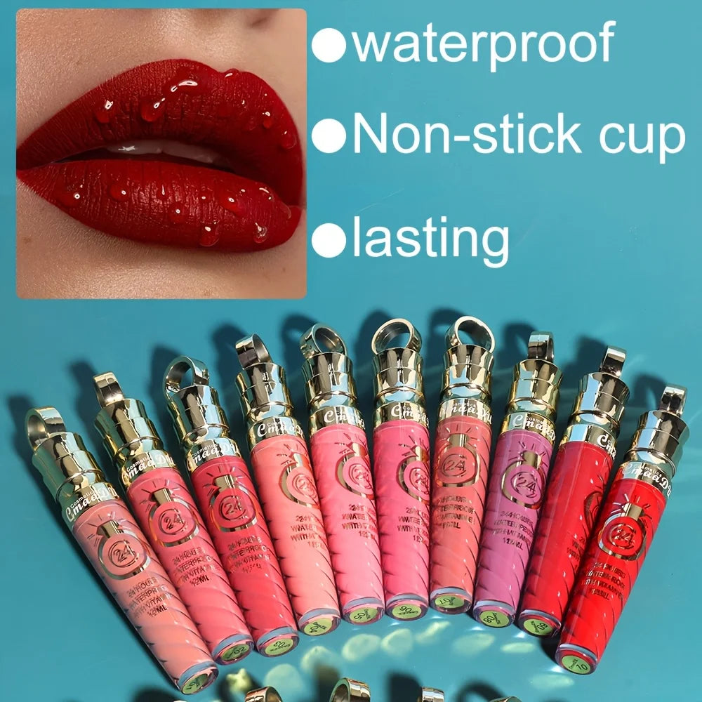 1 Pcs Matte Lip Gloss Waterproof Selection Spiral Glossy Lipstick Long-lasting Non-stick Cup Non-fading Exquisite Gift Oasis Select