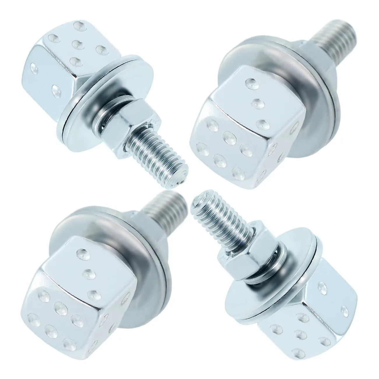 Dice card car license plate screw fastener set car license plate bolt decoration stainless steel aluminum alloy Oasis Select 4pcs 2